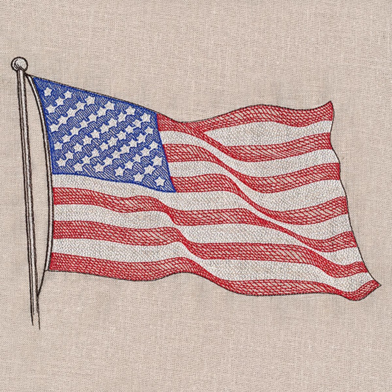 Waving American Flag|6.85″ x 9.26″ / 173.95mm x 235.25mm|5.76″ x 7.8″ / 146.38mm x 198.08mm|4.85″ x 6.56″ / 123.07mm x 166.55mm|All Sizes