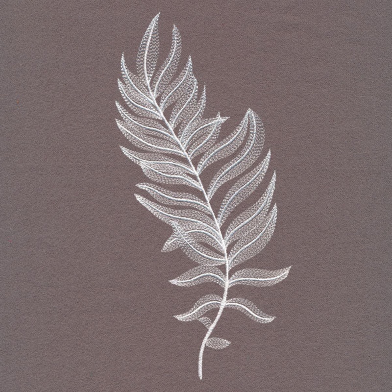 Wavy Whitework Feather Fern|10.45″ x 4.91″ / 265.5mm x 124.6mm|8.93″ x 4.19″ / 226.74mm x 106.41mm|7.81″ x 3.66″ / 198.26mm x 93.01mm|6.86″ x 3.22″ / 174.14mm x 81.68mm|All Sizes