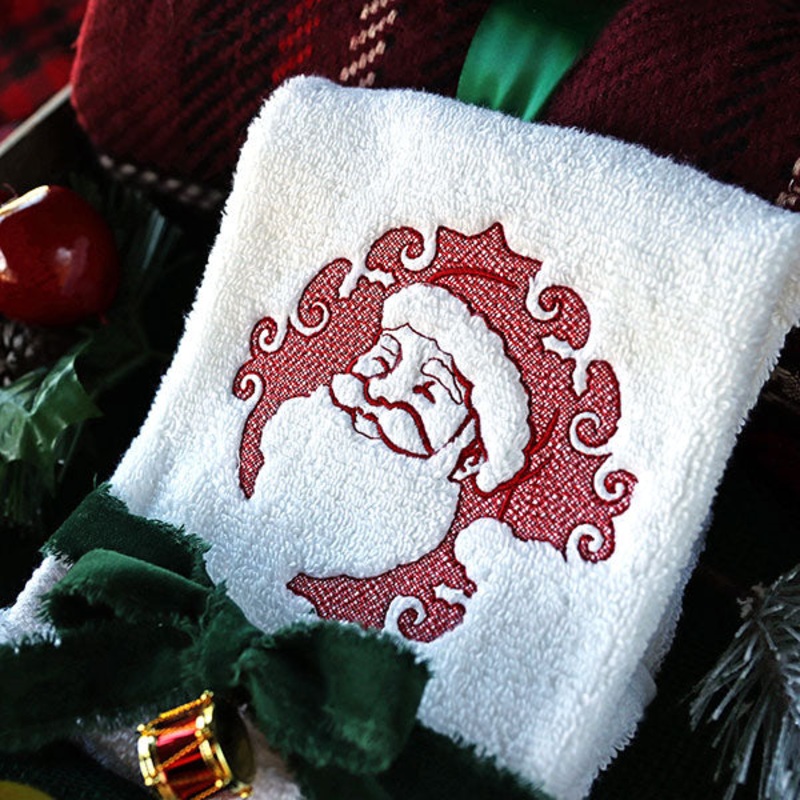 Cheerful Santa (Embossed)|7.67″ x 7.8″ / 194.74mm x 198.08mm|6.85″ x 6.97″ / 173.99mm x 176.94mm|5.85″ x 5.95″ / 148.59mm x 151.13mm|4.85″ x 4.94″ / 123.29mm x 125.39mm|All Sizes