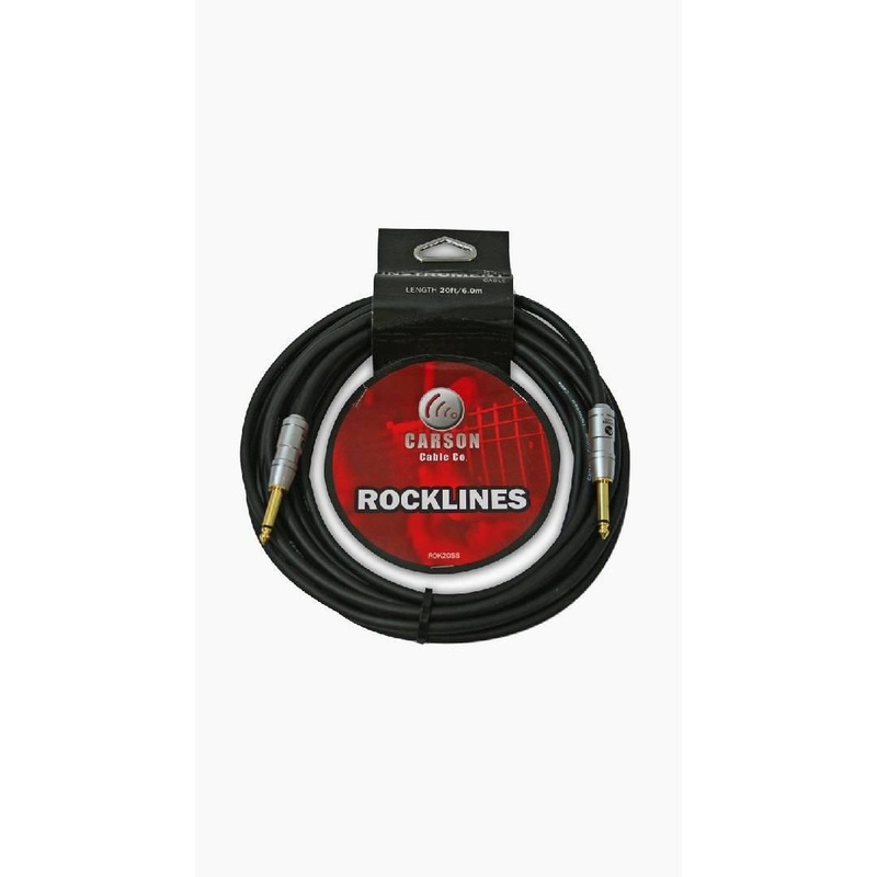 Carson Rocklines Guitar Cable 20ft Straight to Straight