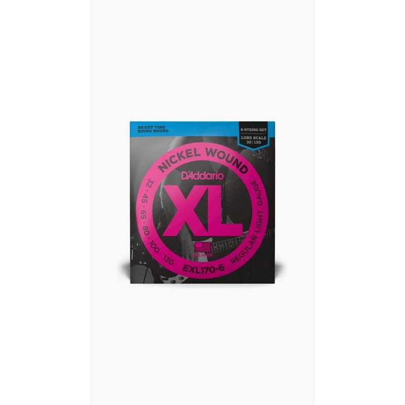 D’Addario XL Nickel Wound 6-String Bass – Regular Light 31 – 130