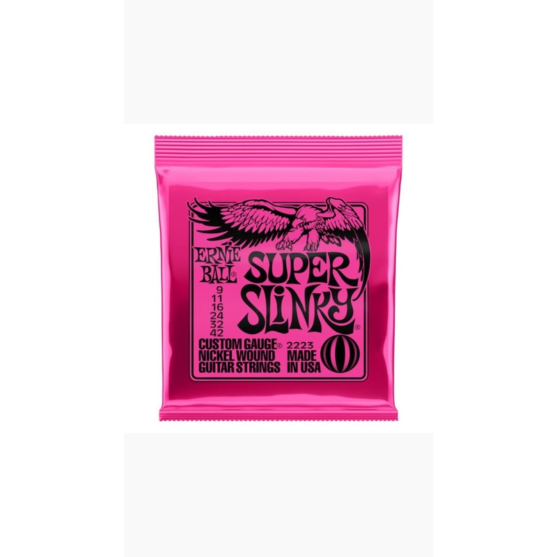 Ernie Ball Super Slinky Nickel Wound Electric Guitar Strings – Custom Gauge 9 – 42