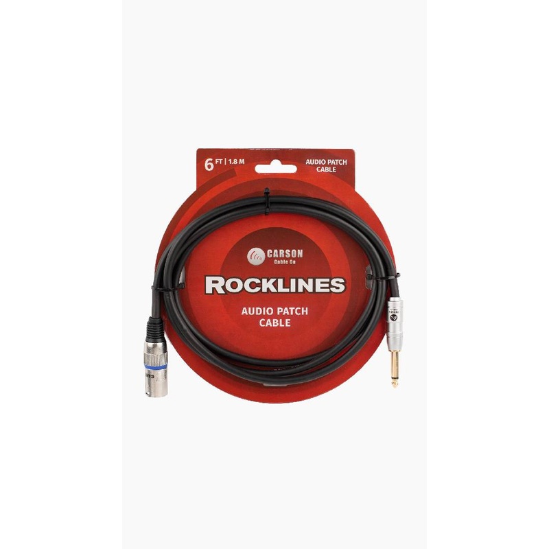Carson Rocklines Mono Jack Plug (M) to XLR (M) Mic/Audio Cable 6ft