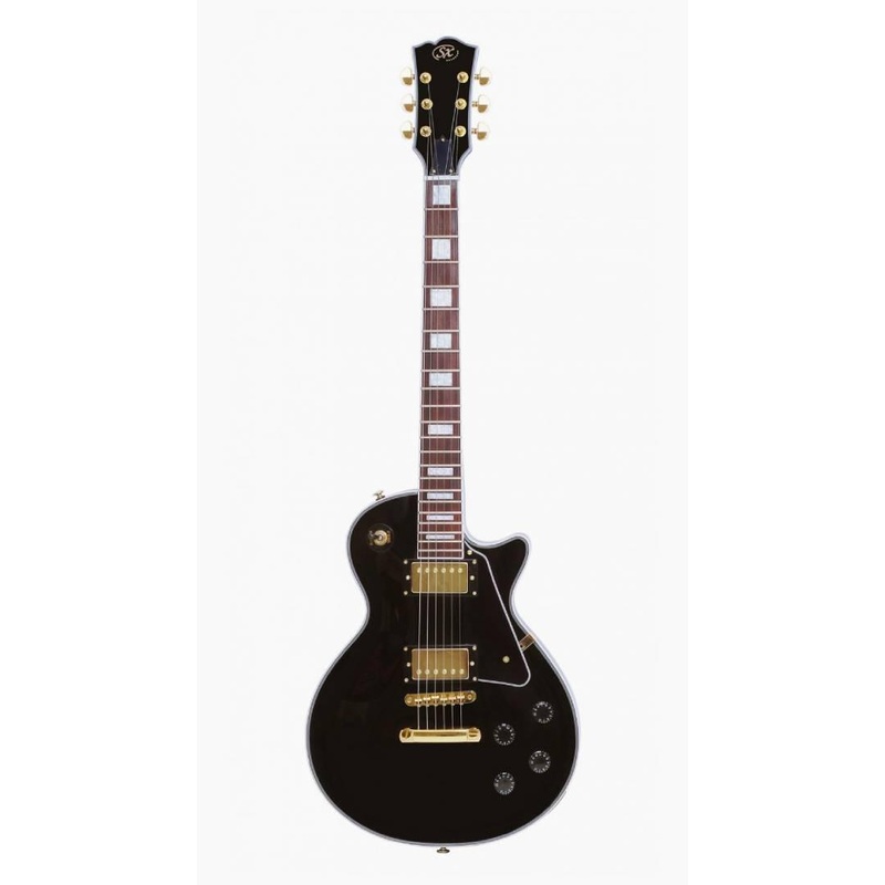 SX EH3BK Deluxe LP Style Electric Guitar Black