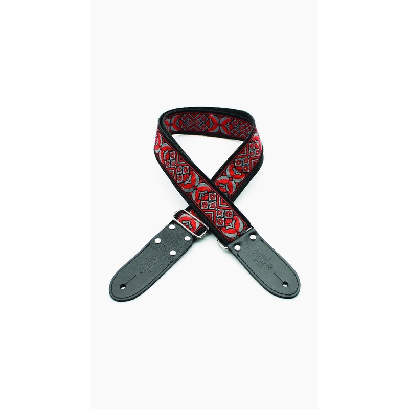 DSL Jacquard Weave Guitar Strap, DC Red – Durable & Stylish