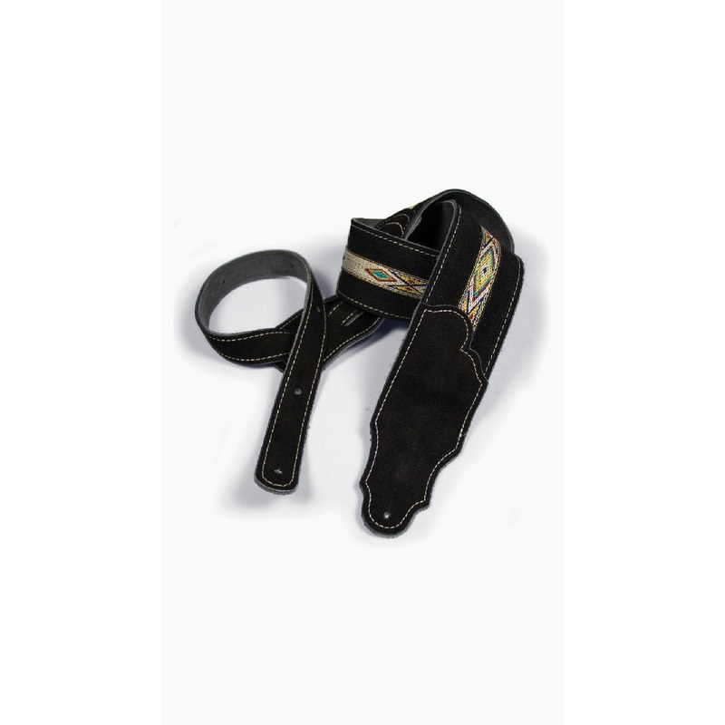 Franklin Southwest 2.5 Black Suede with Hitch Weave & Natural Stitching