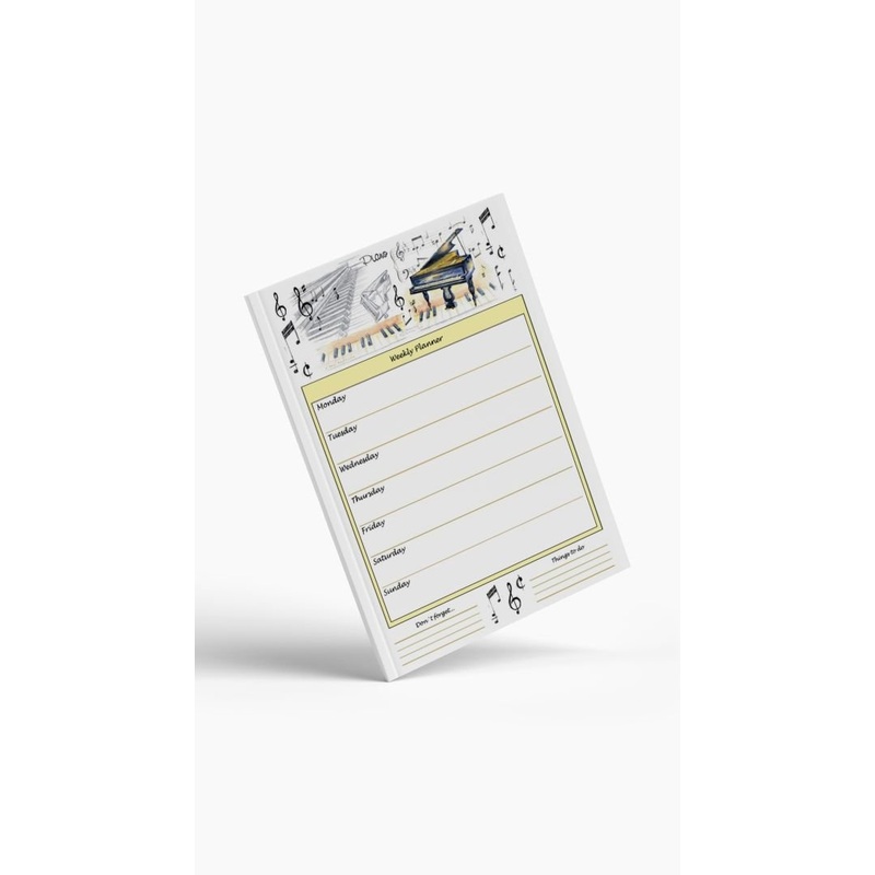A4 Weekly Planner Piano Design
