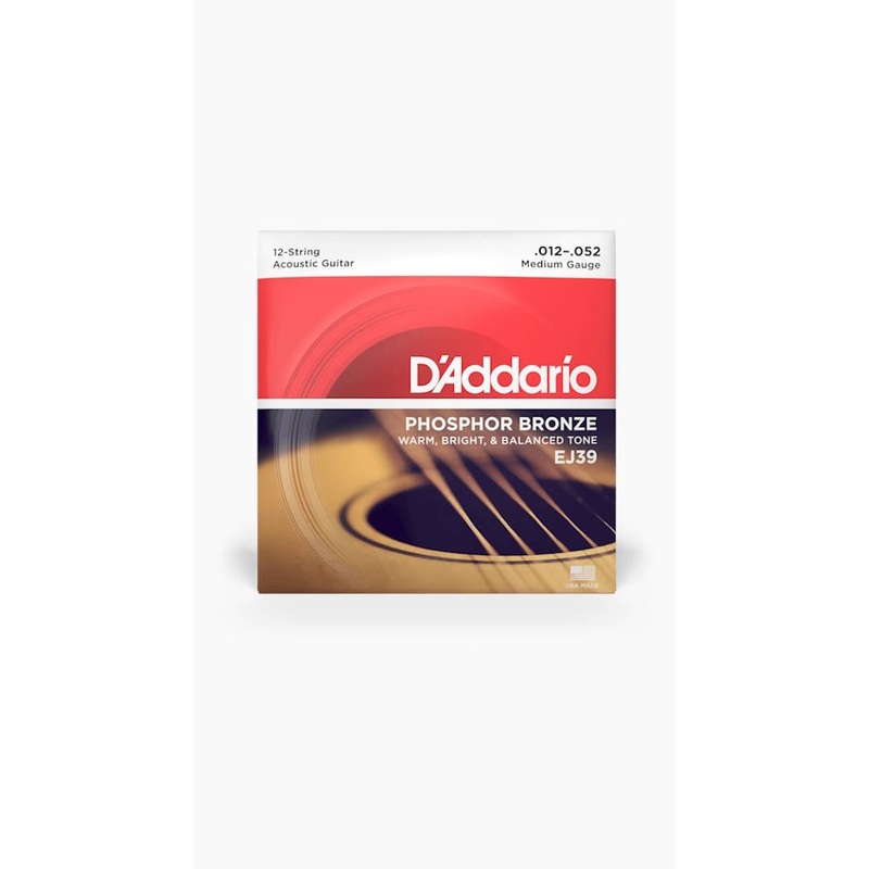 D’Addario 12 String Acoustic Phosphor Bronze Strings Medium .012 – .052