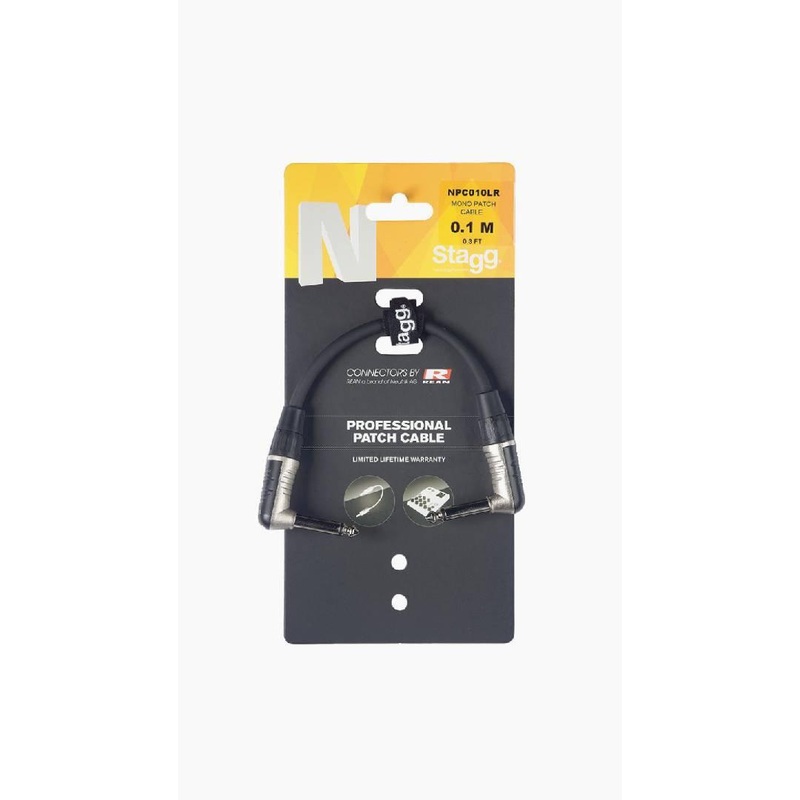 Stagg 10cm L-shaped Mono Patch Cable