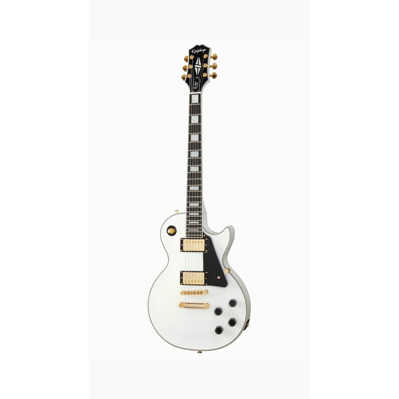 Epiphone Les Paul Custom Alpine White Electric Guitar – Classic Style and Tone