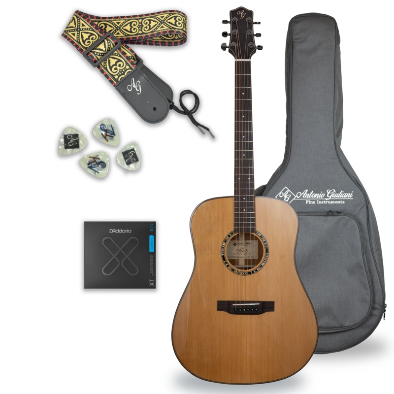 Antonio Giuliani DN-5 Dreadnought Mahogany Acoustic Guitar Outfit