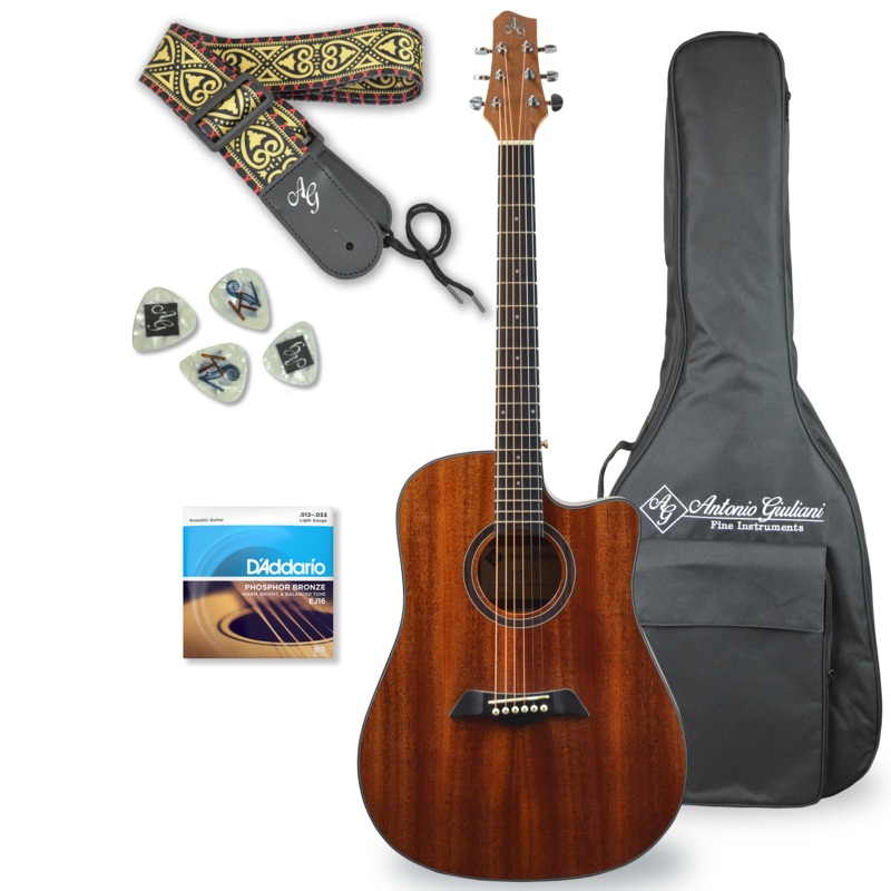 Antonio Giuliani DN-1 Steel-String Dreadnought Cutaway Acoustic Guitar Outfit
