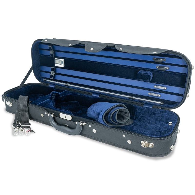 Portland Nouveau Violin Case|4/4|Blue|Red