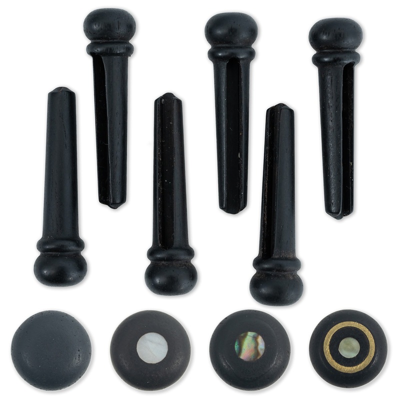 Ebony Bridge Pins|Plain|Mother-of-Pearl|Abalone|Parisian Eye