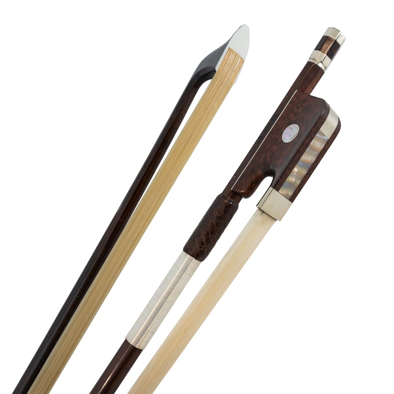 L’archet Brasil Full-Mount Nickel Ipe Viola Bow with Snakewood Frog