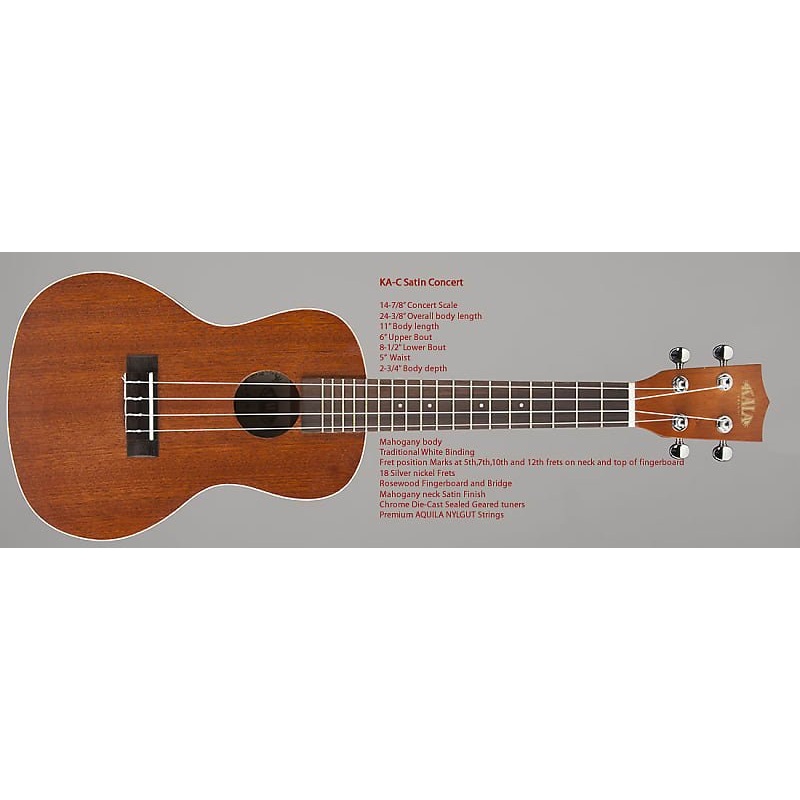 Kala KA-C Concert Ukulele – Satin  Laminated Satin Mahogany *Free Shipping in the US*