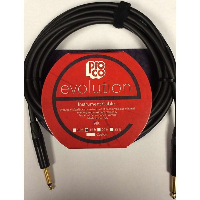 Pro Co Evolution EVLGCN-15 Instrument Cable 15 ft Straight/Straight *Free Shipping in the USA*