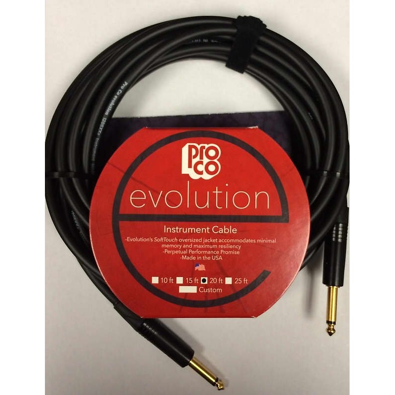 Pro Co Evolution EVLGCN-20 Instrument Cable 20 ft Straight/Straight *Free Shipping in the USA*