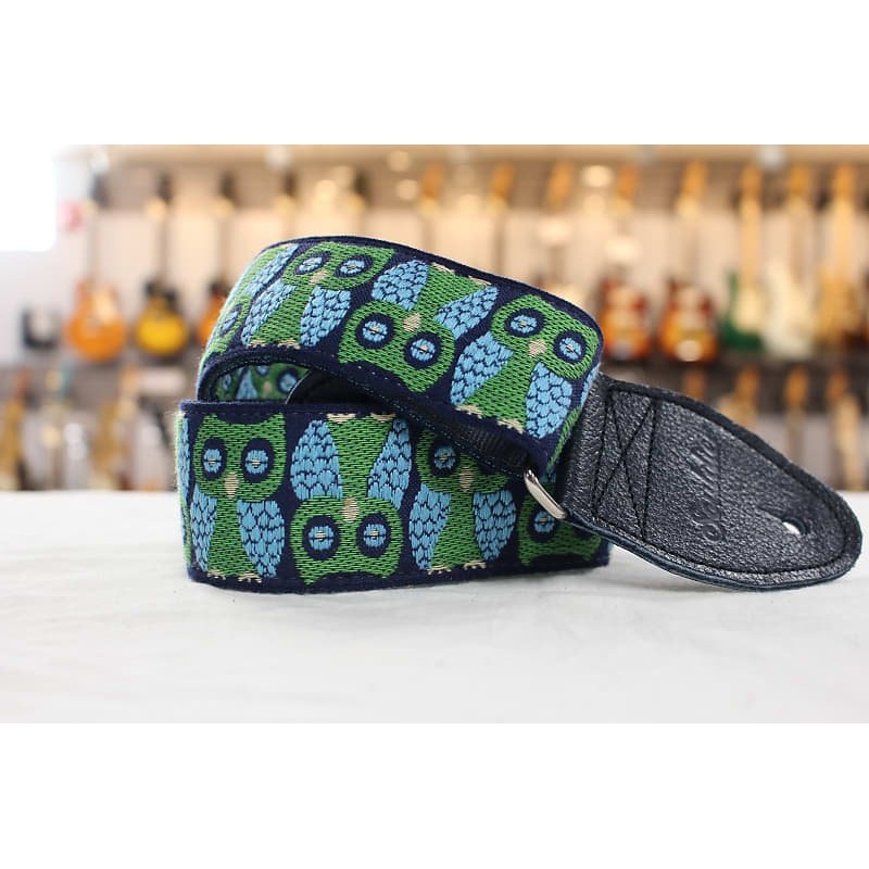Souldier Guitar Strap Owls Navy Guitar Strap w/ Navy Blue Ends *Free Shipping*