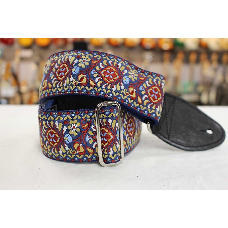 Souldier Hendrix Brown/Blue Guitar Strap with Black Leather Ends *Free Shipping in the USA*