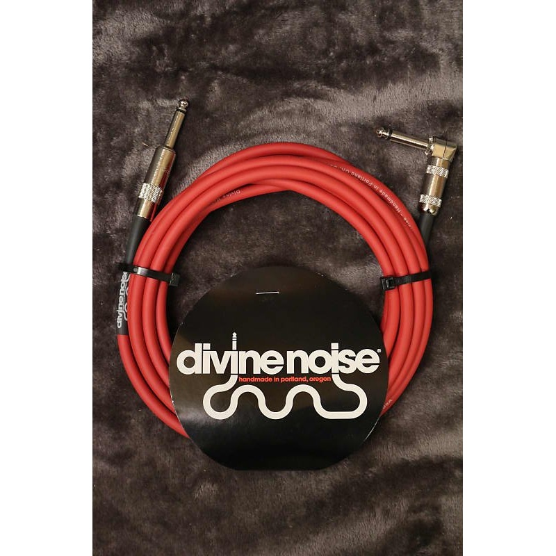 Divine Noise 25ft Instrument Cable ST-RA (Straight-Right Angle) Red *Free Shipping in the USA*