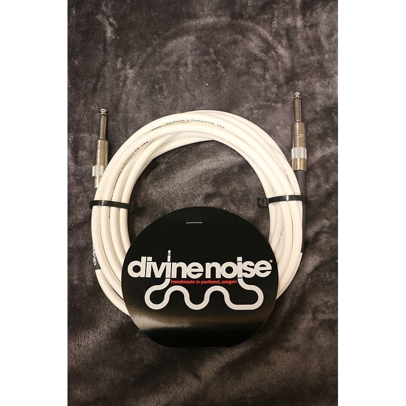 Divine Noise 25ft Instrument Cable ST-ST (Straight-Straight)  White *Free Shipping in the USA*