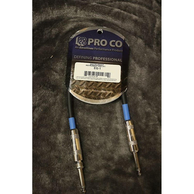 Pro Co Instrument Cable EG-1 Q/Q 1Ft *Free Shipping in the US*