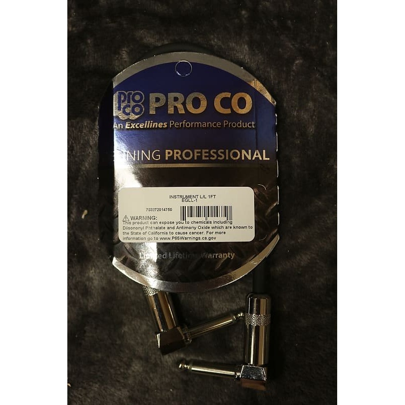 Pro Co Instrument cable L/L 1Ft EGLL-1 *Free Shipping in the US*