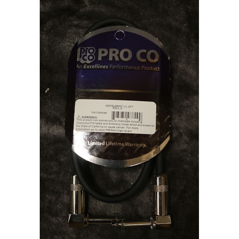 Pro Co Instrument Cable L/L 2 FT EGLL-2  *Free Shipping in the US*