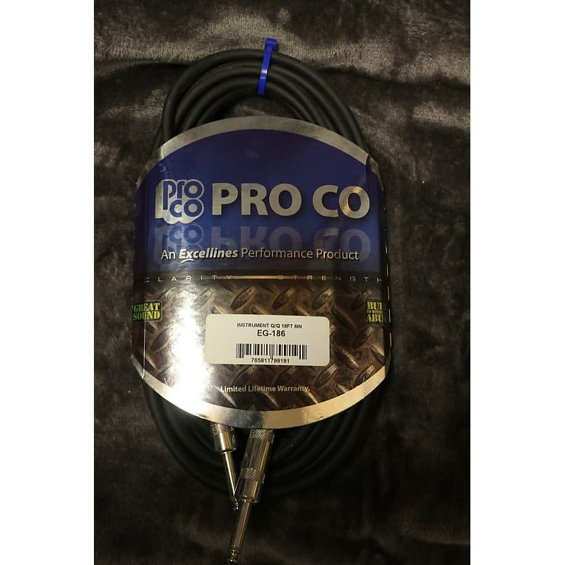 Pro Co Instrument Cable Q/Q 18ft 6in EG-186 *Free Shipping in the USA*