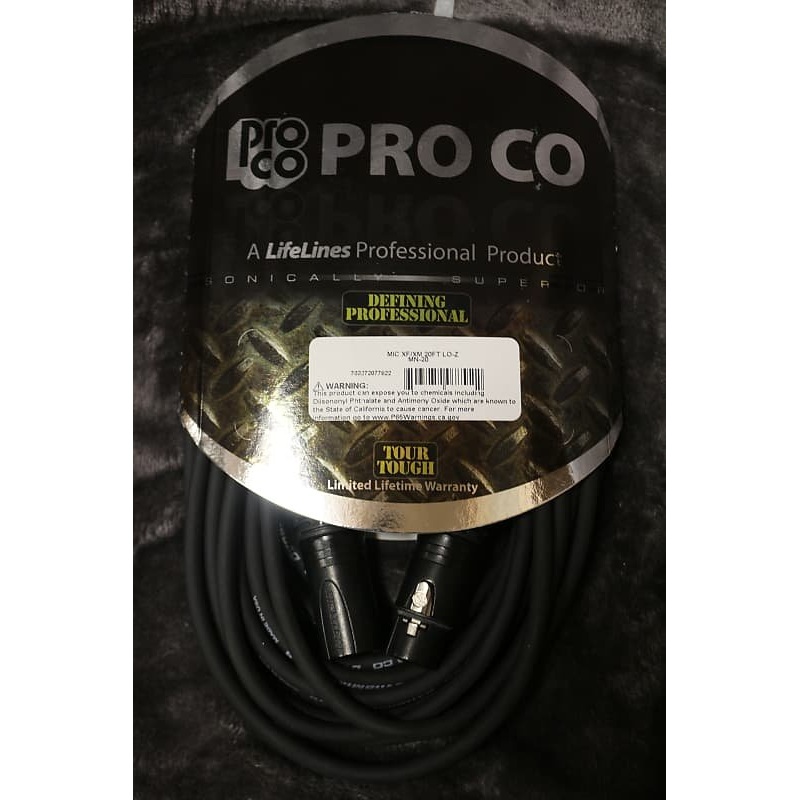 Pro Co Mic XF/XM 205t LO-Z MN-20  Cable  *Free Shipping in the USA*