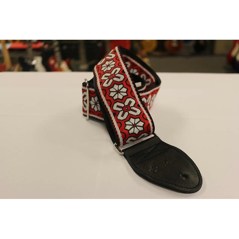 Souldier Guitar Strap Greenwich Red with Black Leather Ends *Free Shipping in the USA*