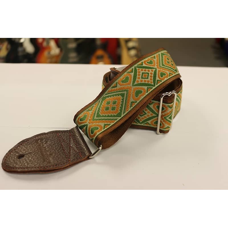 Souldier Guitar Strap  Sage & Cinnamon w/ Brown Leather Ends *Free Shipping in the USA*