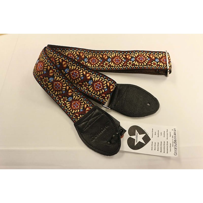 Souldier Hendrix Tobacco Guitar Strap *Black Leather Ends*  *Free Shipping in the USA*