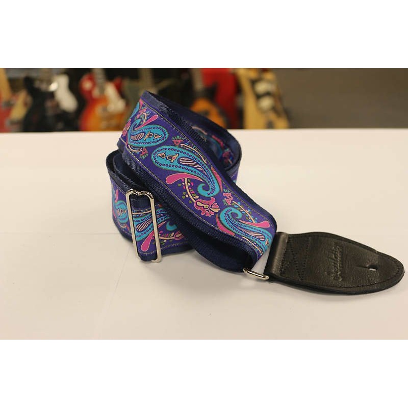 Souldier Paisley Guitar Strap with Black Leather Ends *Free Shipping in the USA*