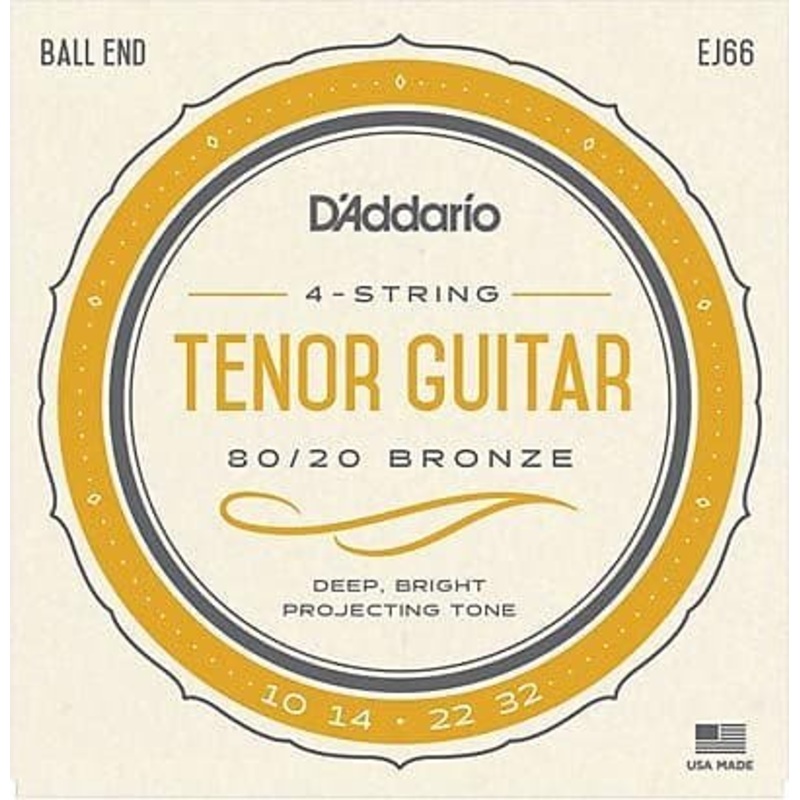 D’Addario EJ66 80/20 Bronze Tenor Acoustic Guitar Strings 10-32