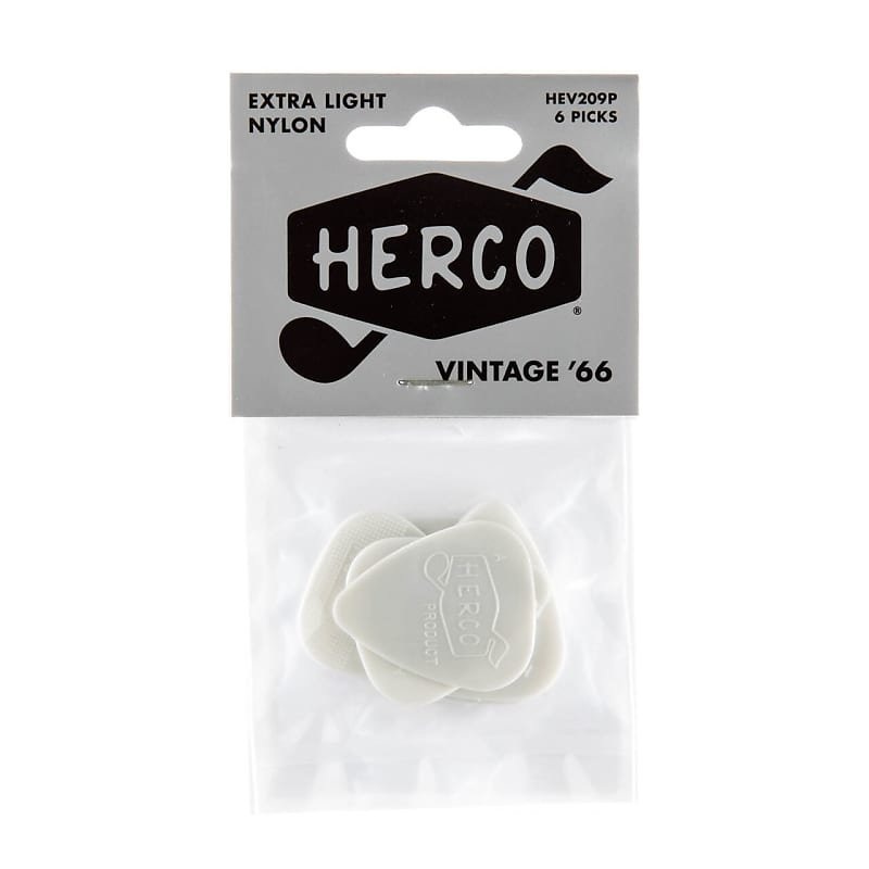 Herco Vintage ’66 Picks Extra Light Picks,  6 Pack- HEV209
