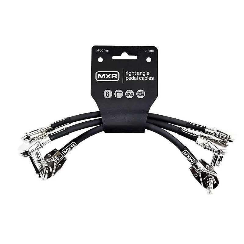 MXR 3PDCP06 1/4 TS Right-Angle Instrument Patch Cables – 6 (3-Pack)