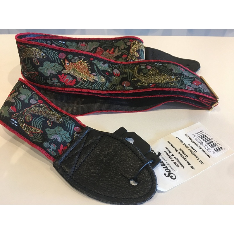 Souldier Koi Guitar Strap with Black Leather Ends *Free Shipping in the USA