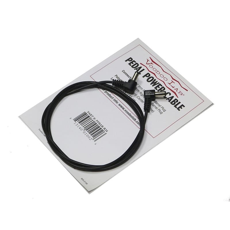 Voodoo Lab PPBAR-R24 2.1mm Standard Polarity Right-Angle to Right-Angle Pedal Power Cable – 24
