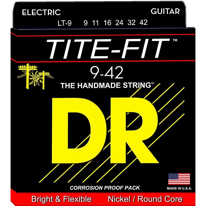 DR Strings LT-9 Tite Fit Electric Guitar Strings (9-42)