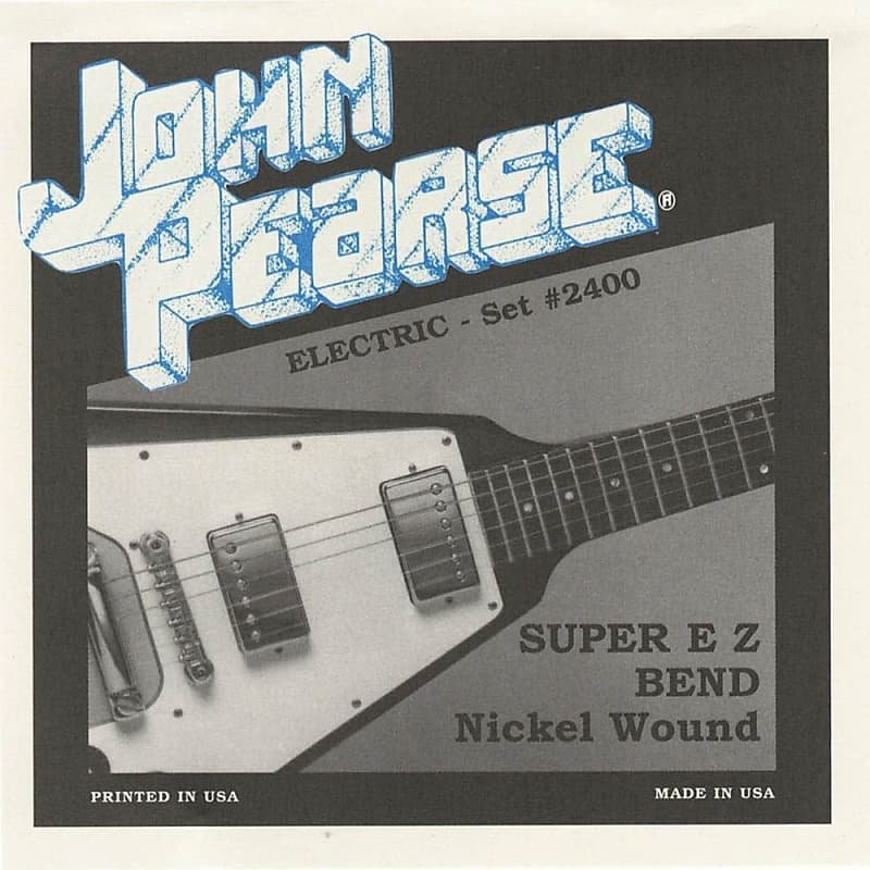 John Pearse Nickel Wound Electric Guitar Strings Light Gauge Super E Z Bend 9-42 JP2400