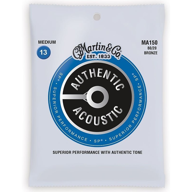 Martin MA150 Authentic Acoustic SP 80/20 Bronze Guitar Strings 13-56 Medium