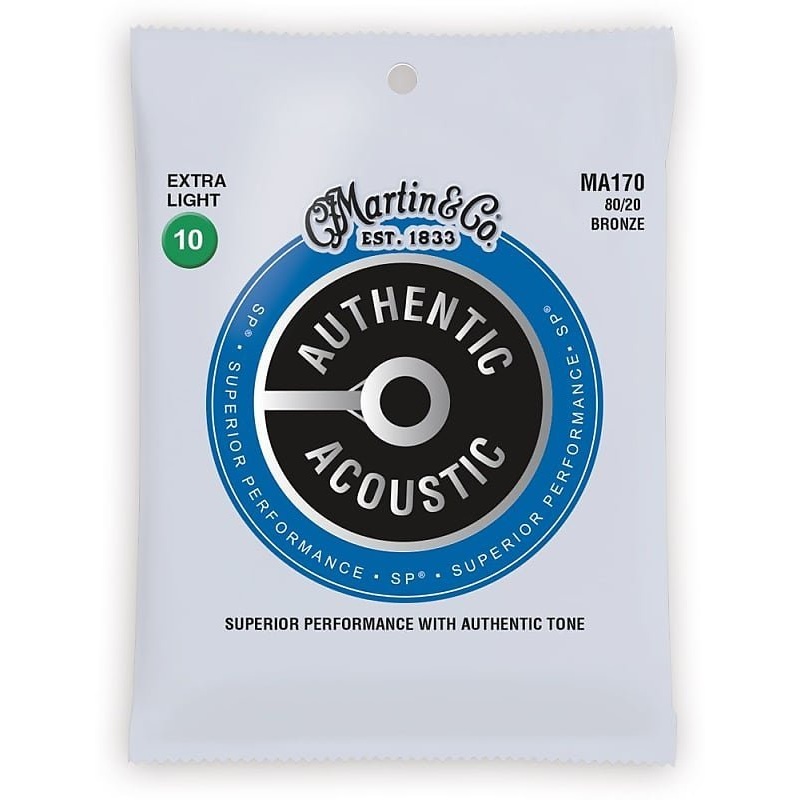 Martin MA170 SP 80/20 Bronze Authentic Acoustic Guitar Strings Extra Light 10-47