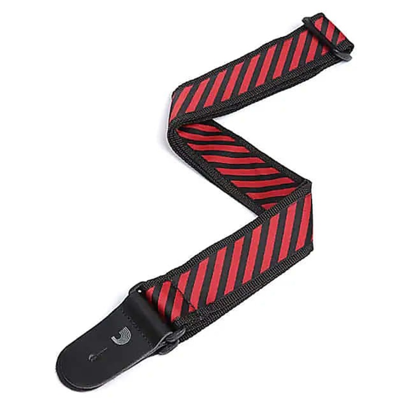 D’Addario 50mm Striped Jaq Polypro Guitar Strap – Red *Free Shipping in the USA* 50SJP03