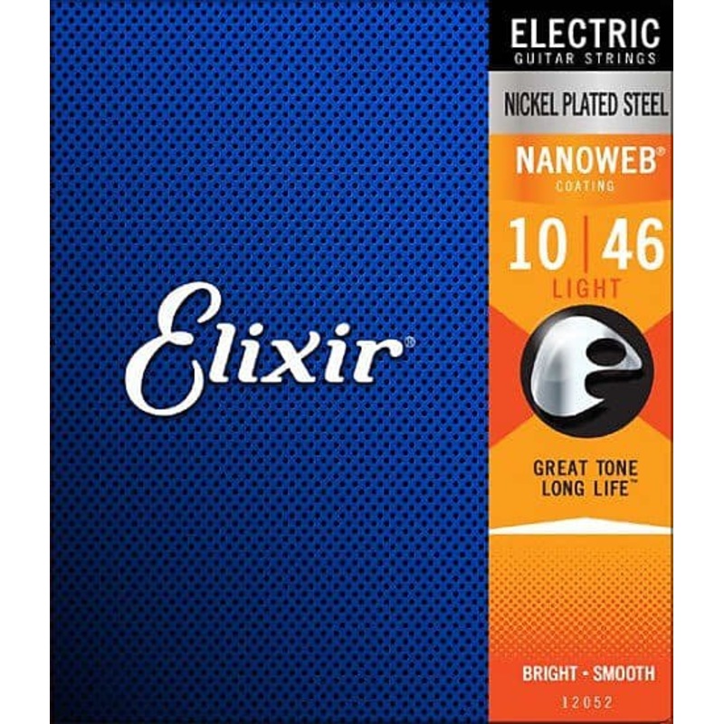 Elixir 12052 Nanoweb Nickel Plated Steel Electric Guitar Strings – Light (10-46)