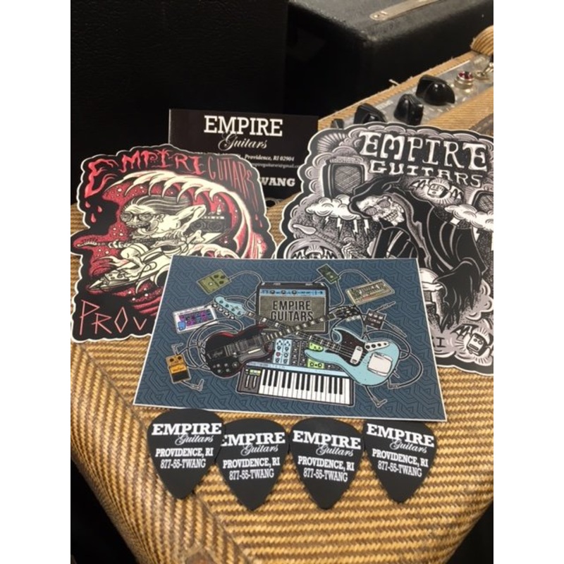 Empire Guitars Sticker Pack- 3 stickers and 4 logo picks