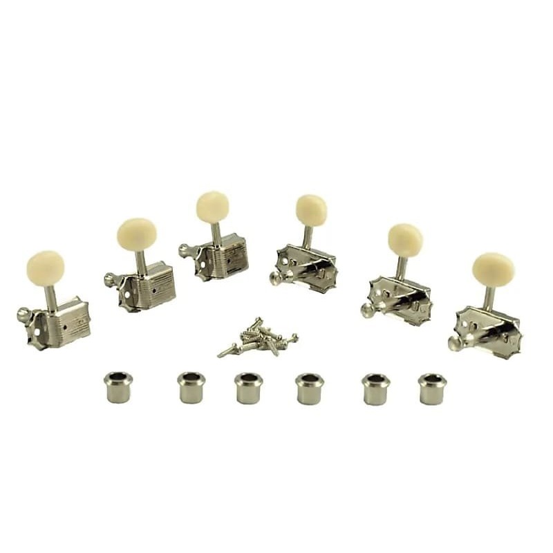 Kluson Deluxe KD-3-NP 3 per side with white buttons *Free Shipping in the USA*