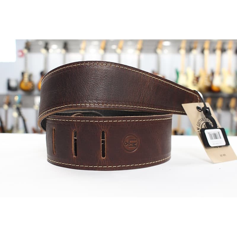 LM Products Guitar Strap Genuine Leather Brown Genuine Cowhide LS-2304H WY  *Free Shipping in the USA*