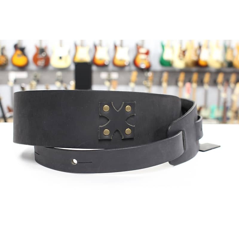 LM Products Guitar Strap Leather Guitar Strap Black Viking God of War VK-3 BK *Free Shipping in the USA*